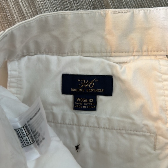 Mens Brooks Brothers 346 light khaki dress pants W35 L 32 - Picture 3 of 4